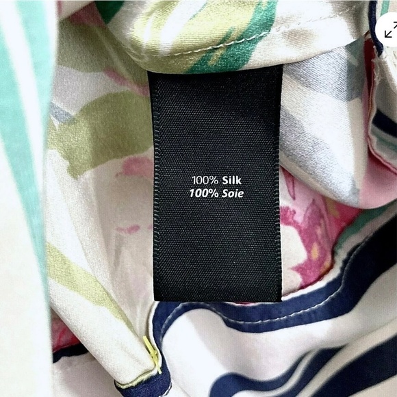 Elizabeth & James Floral Silk Charmeuse Tie Neck Sleeveless Blouse Top - Picture 13 of 13